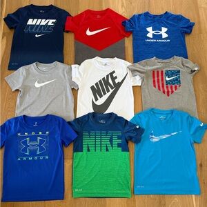 Nike and Under Armour Boys' Dri-FIT T-Shirt Bundle